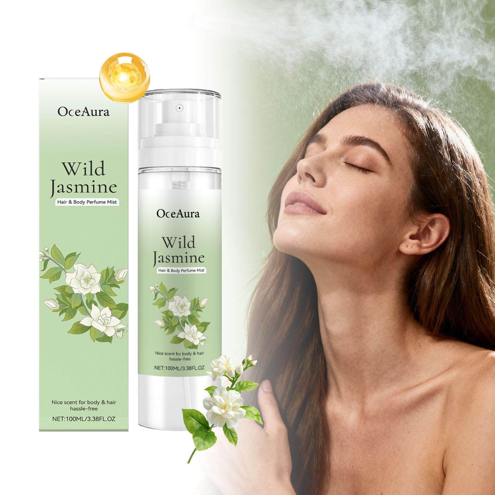 Perfume Fragrance Hair Spray - OceAura Body Hair Parfum Spray met